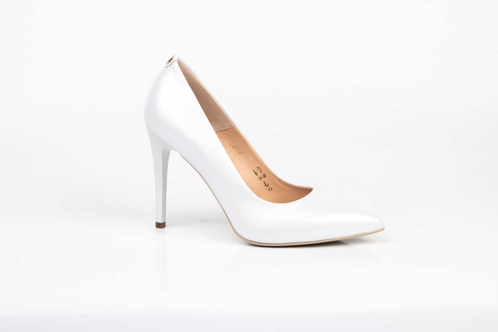 Pantofi de dama din piele naturală SALA 1810 alb