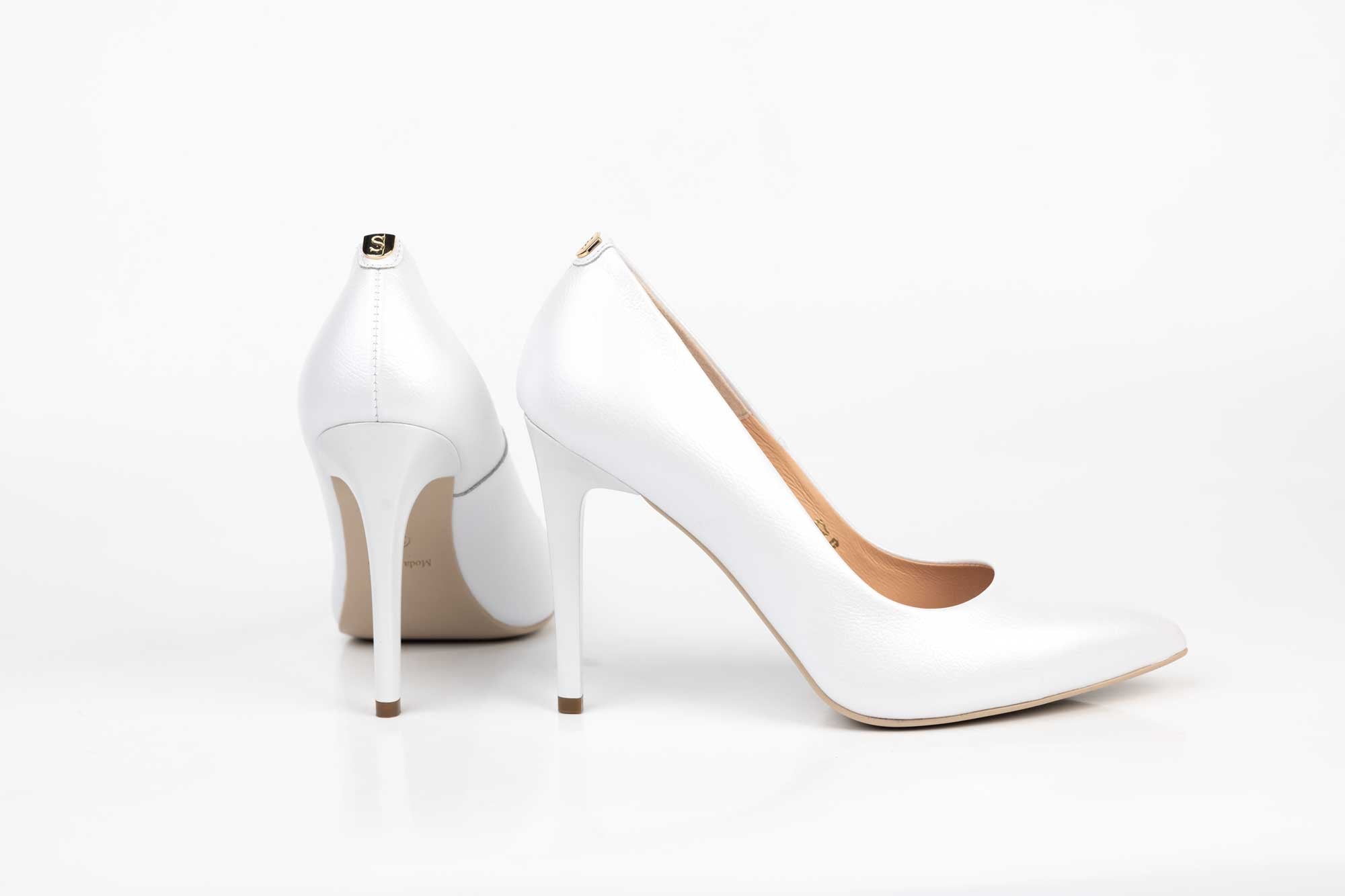 Pantofi de dama din piele naturală SALA 1810 alb
