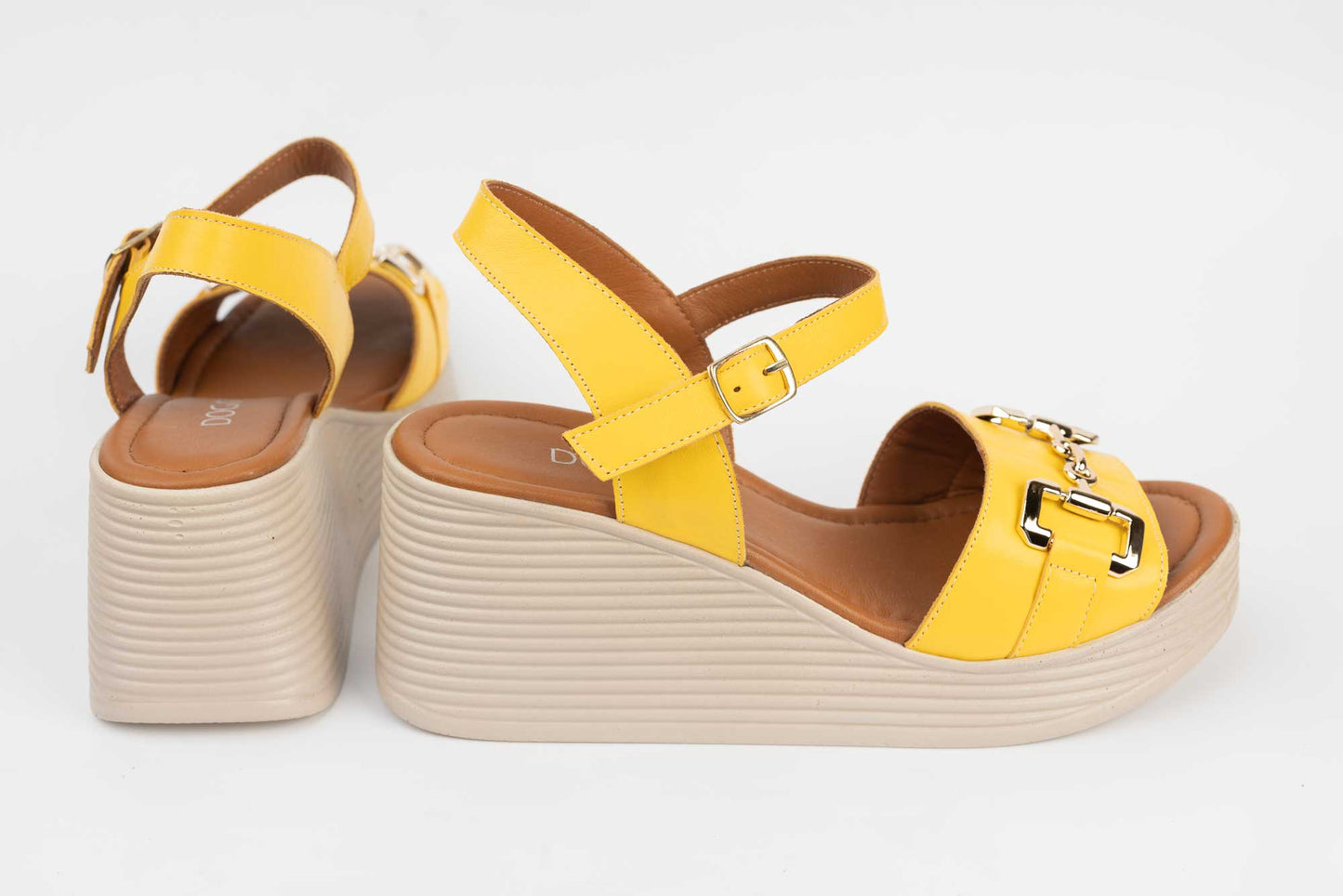 Women's genuine leather sandals DOGATI 4019 Yellow