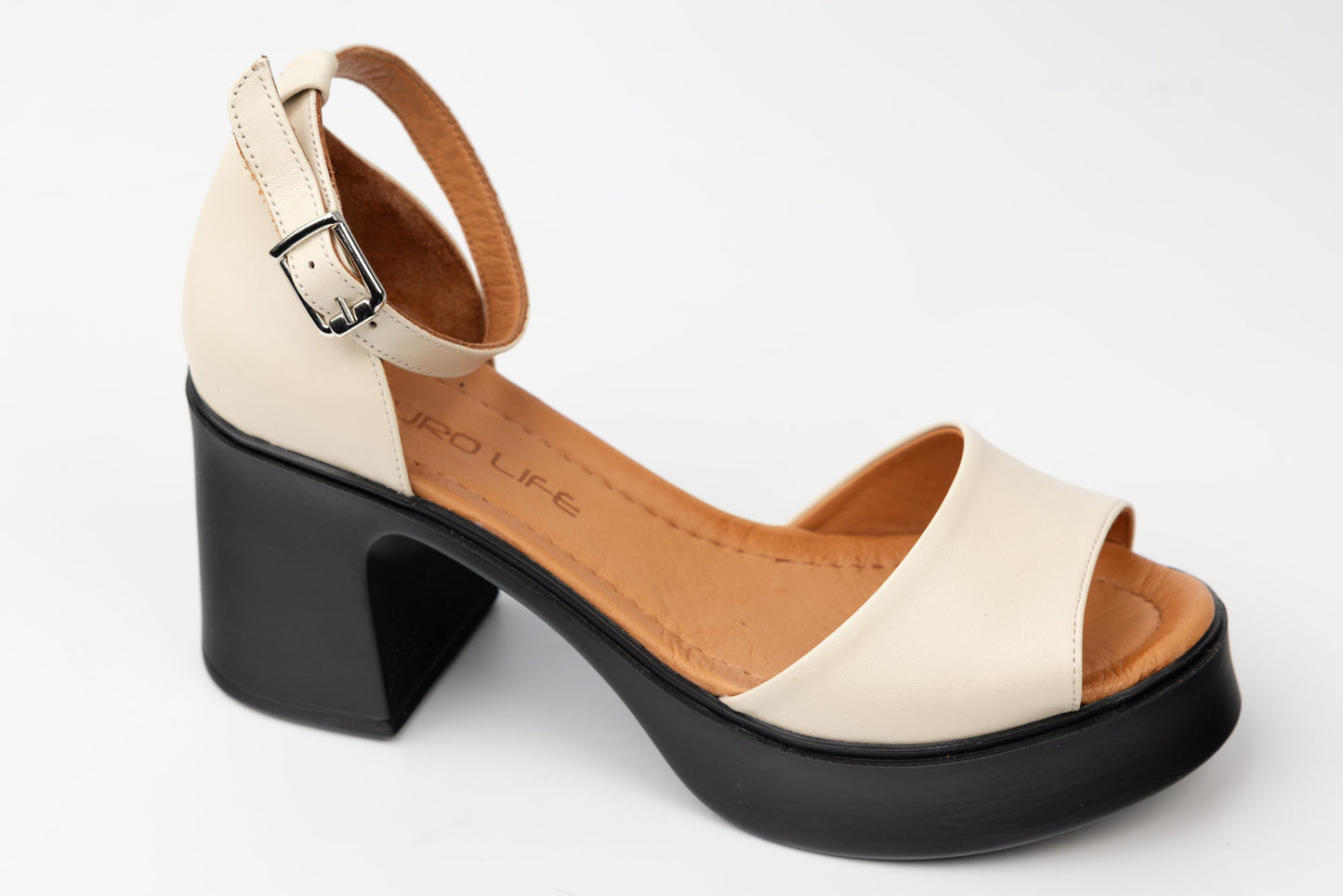 Women's genuine leather sandals LSD 325 Beige