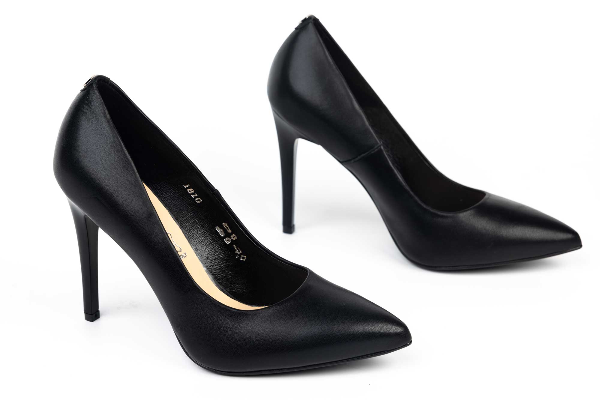 Pantofi dama eleganti SALA 1810 negru box din piele naturală.