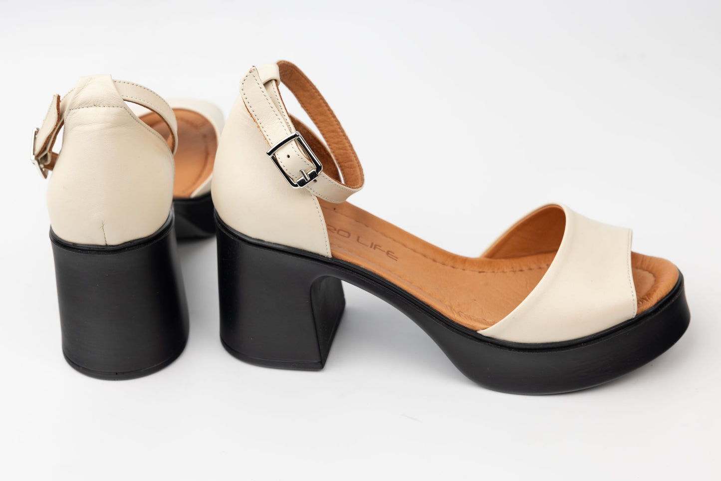 Women's genuine leather sandals LSD 325 Beige