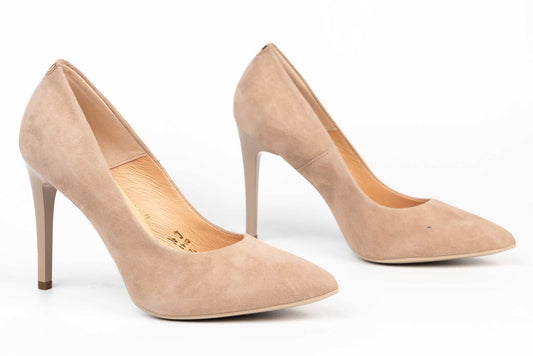 Pantofi dama eleganti SALA 1810 din piele întoarsă naturală ten velur