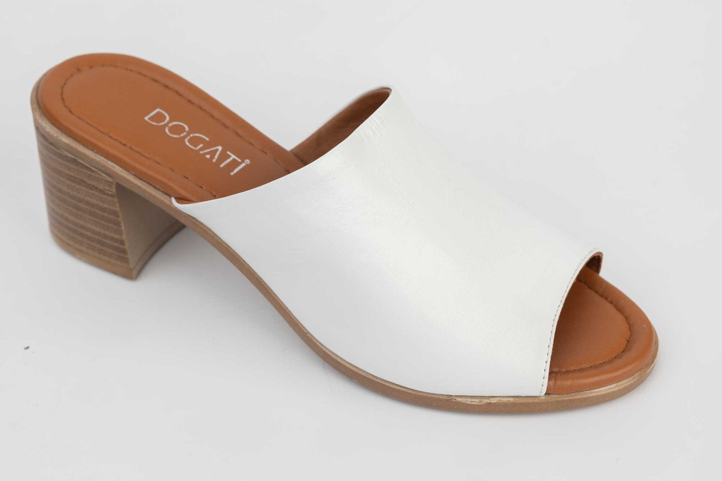 Women's genuine leather clogs 1107 White