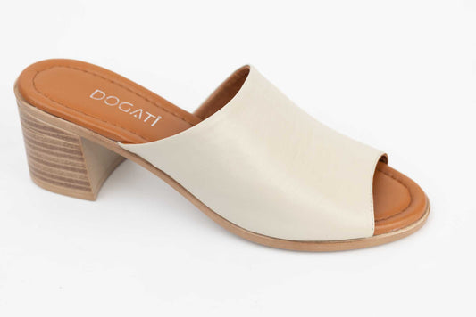 Women's genuine leather clogs DOGATI 1107 Beige