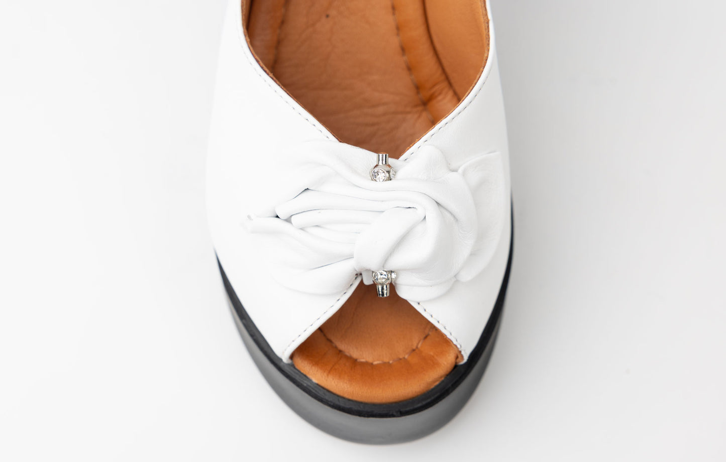 Women's genuine leather sandals LSD 313 White