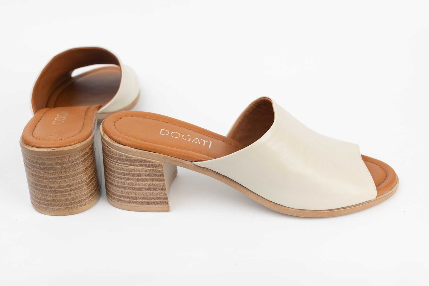 Women's genuine leather clogs DOGATI 1107 Beige