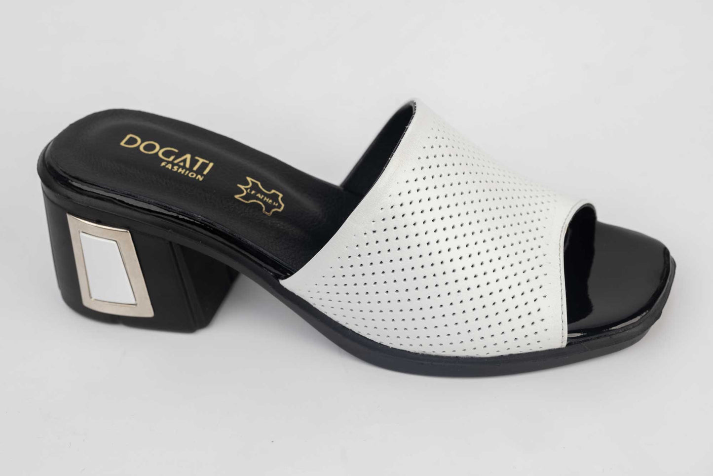 Women's clogs made of natural leather DOGATI 9516 White