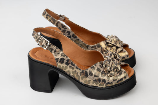 Women's genuine leather sandals LSD 313 Leopard