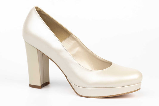 Pantofi piele naturală de dama ANTONIO 2954 bej sidef