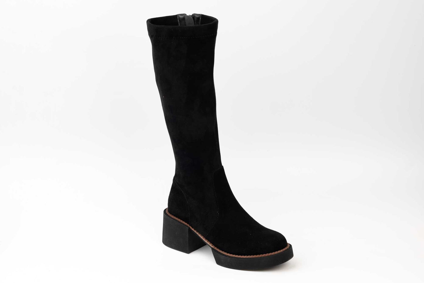 Women's boots made of genuine suede leather FEELING 2365 N stretch velour
