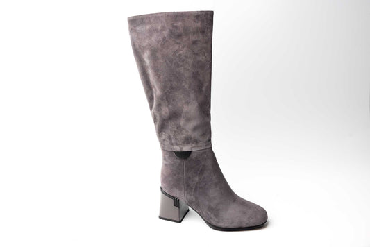 Cizme dama elegante piele naturala FEELING 7125 Grey vel