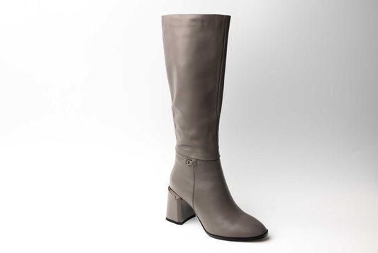 Cizme dama elegante piele naturala FEELING 2353 Khaki