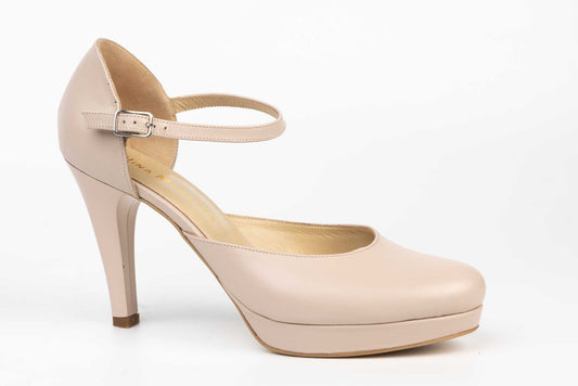 Pantofi damă piele naturală decupați 304 NINA OCCHINI nude box