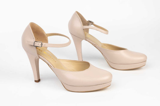 Pantofi damă piele naturală decupați 304 NINA OCCHINI nude box