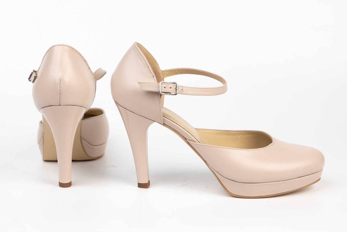 Pantofi damă piele naturală decupați 304 NINA OCCHINI nude box