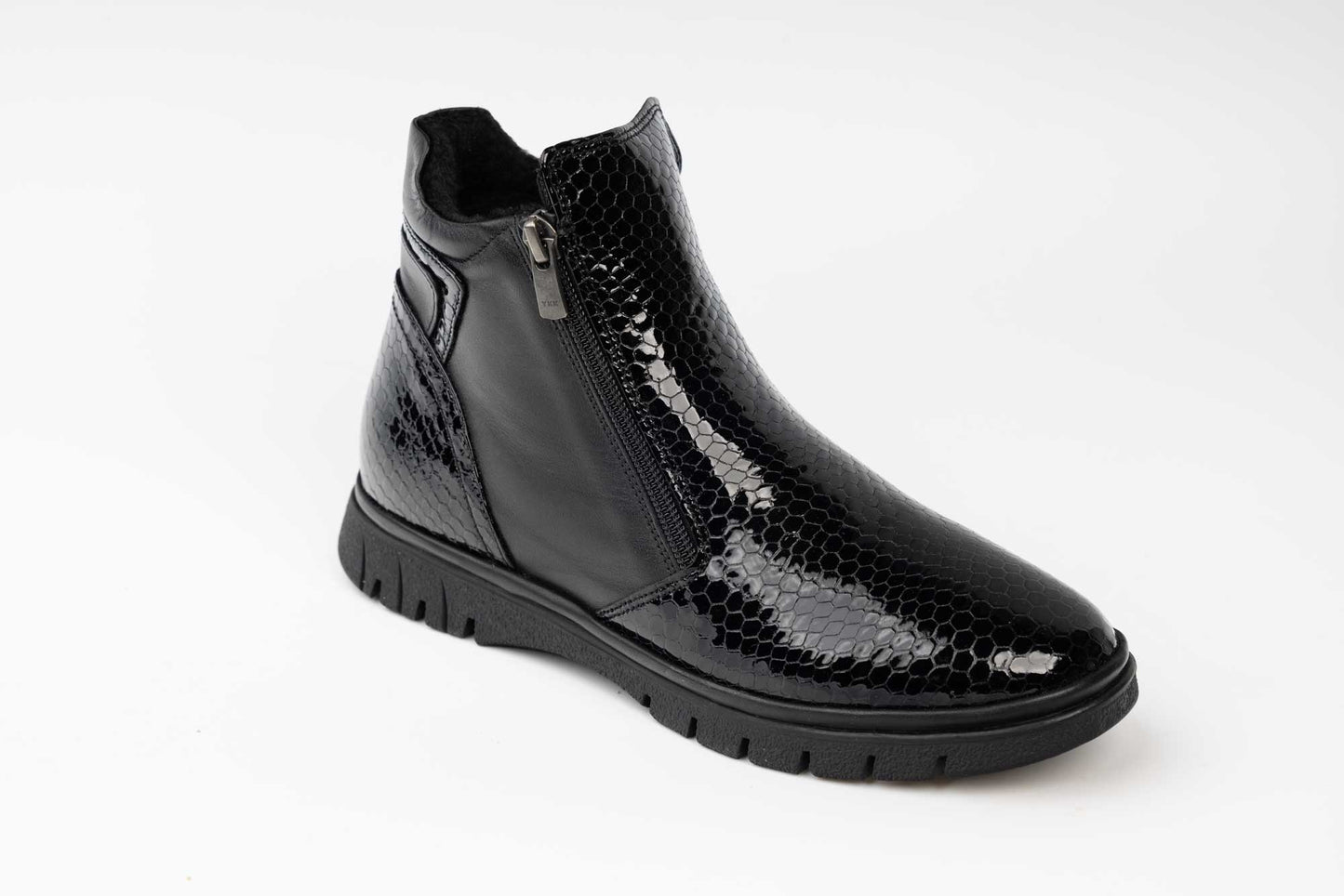 Ghete dama casual piele naturala DOGATI 100-25 N box lac