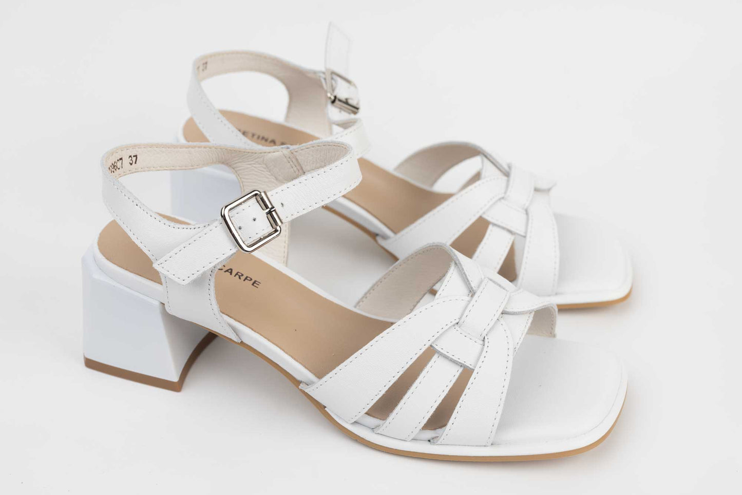 Women's casual sandals made of natural leather BETINA C 7 White