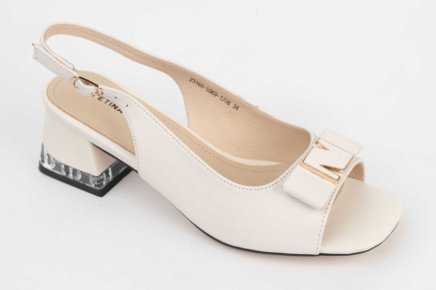 Women's genuine leather sandals BETINA 5969 White