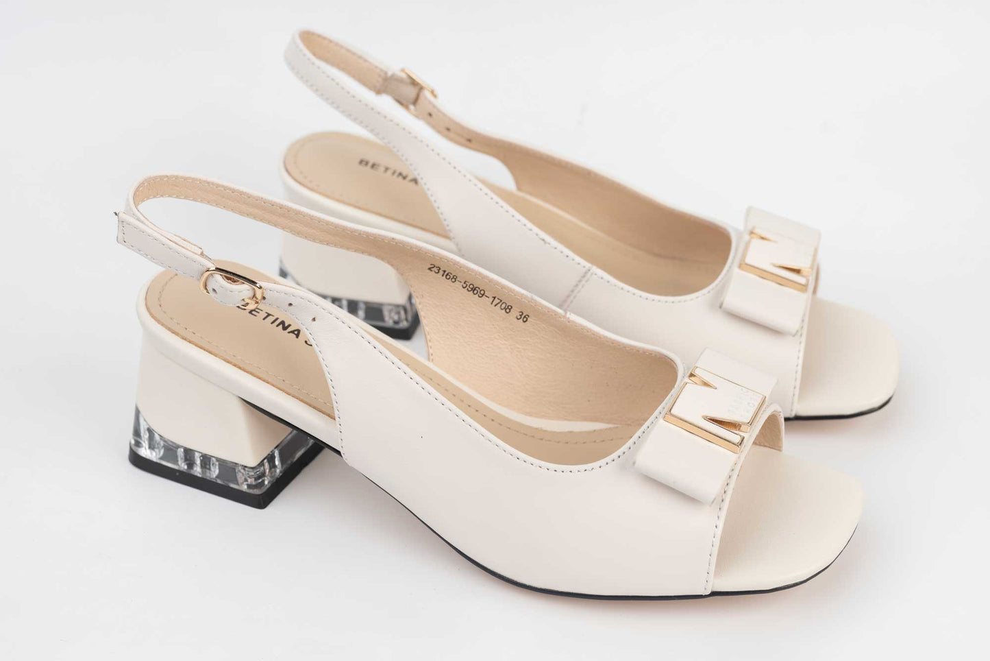 Women's genuine leather sandals BETINA 5969 White