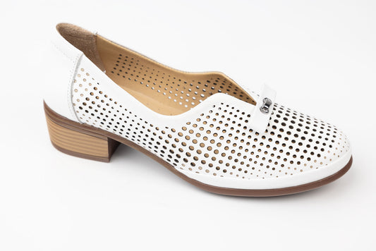 Pantofi dama piele naturală perforata LSD 700 Alb