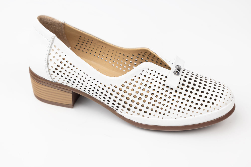 Pantofi dama piele naturală perforata LSD 700 Alb