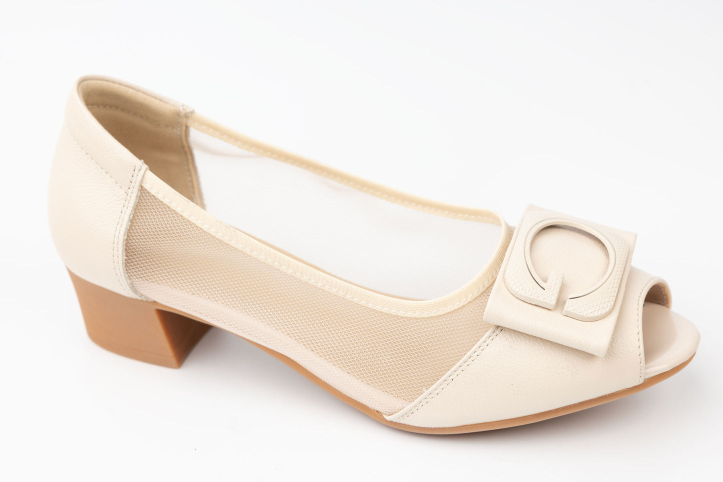 Women's sandals made of natural leather combined FORMAZIONE 9627 Cream