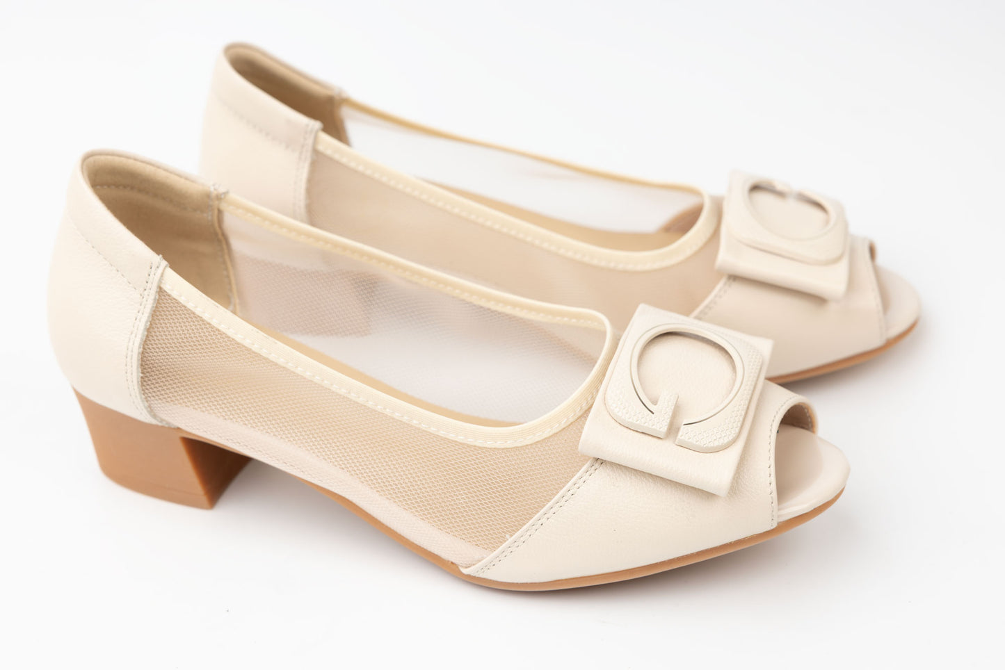 Women's sandals made of natural leather combined FORMAZIONE 9627 Cream