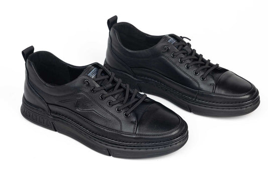 Pantofi din piele naturală pentru barbati JOHAN 28082 negru