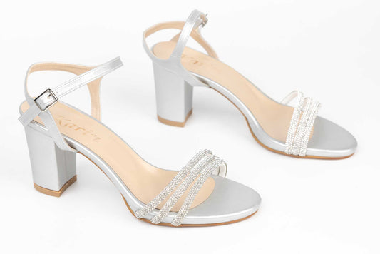 Sandale dama din piele eco KARIN 701 argintiu