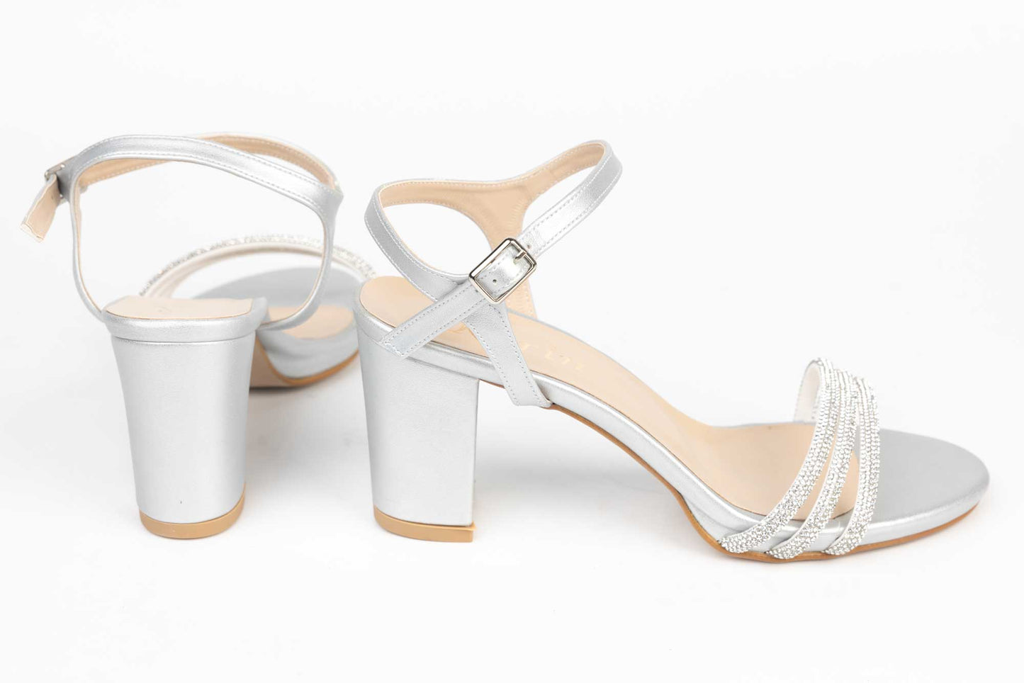 Women's eco-leather sandals KARIN 701 silver