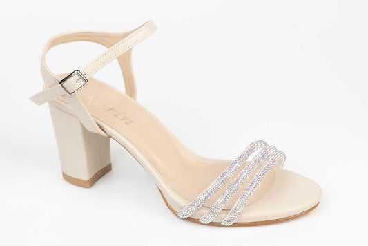 Sandale dama din piele eco KARIN 701 crem