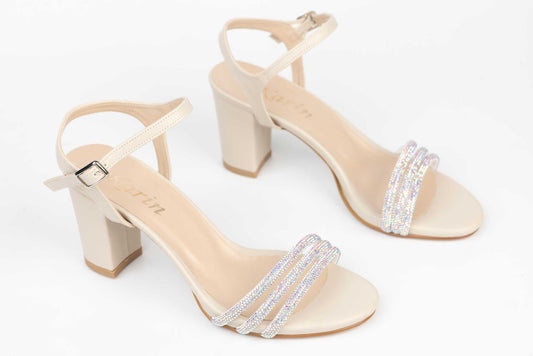 Sandale dama din piele eco KARIN 701 crem