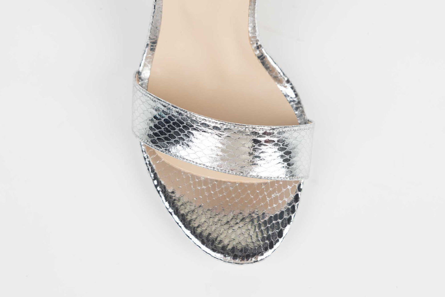 Women's eco-leather sandals KARIN 6300 silver honeycomb