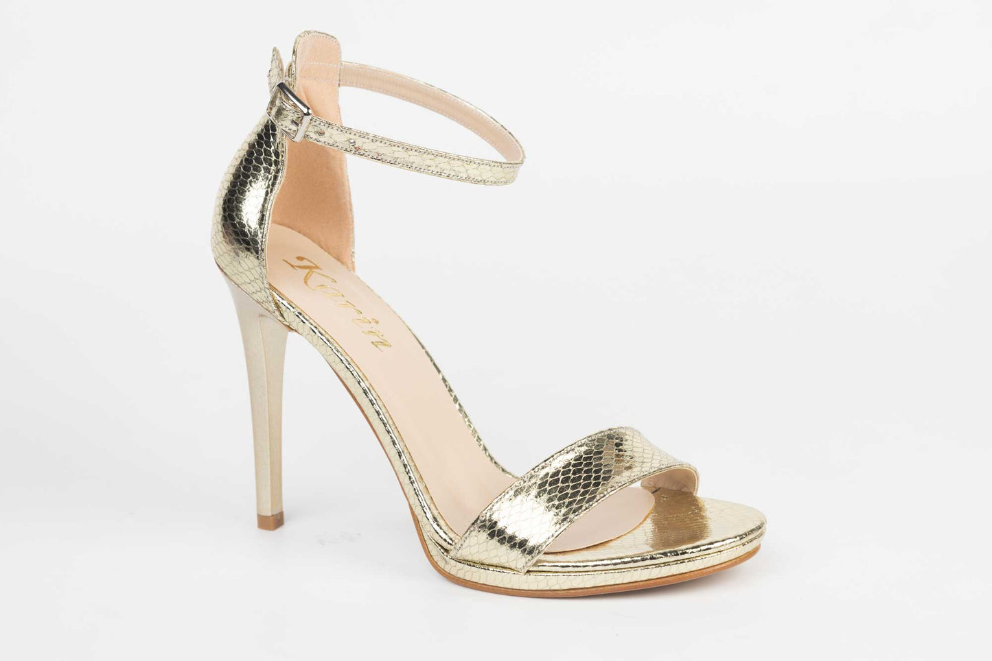 Women's eco-leather sandals KARIN 6300 gold honeycomb