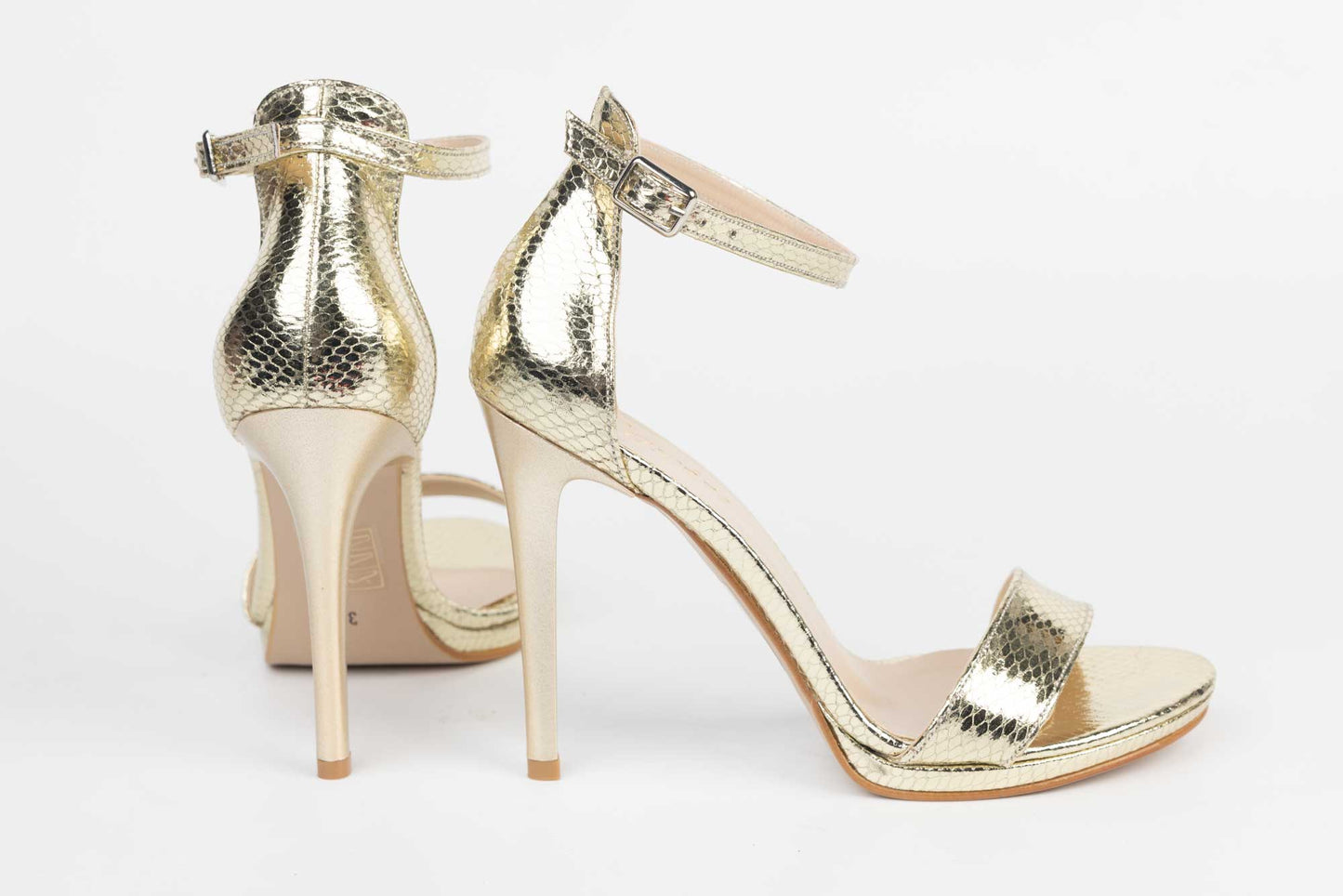 Women's eco-leather sandals KARIN 6300 gold honeycomb