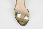 Sandale dama din piele eco 6300 auriu fagure