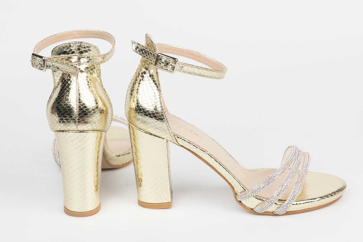 Women's eco-leather sandals KARIN 6590-21 gold honeycomb