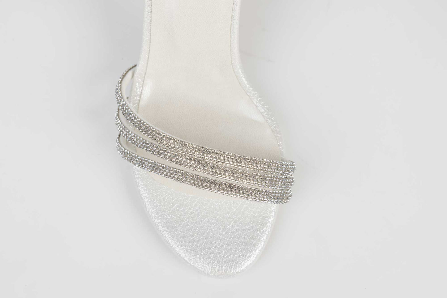 Sandale mireasa din piele eco KARIN 6590-21 alb croco saten