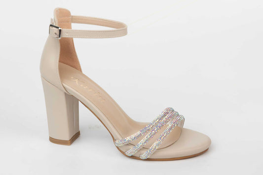 Sandale dama din piele eco KARIN 6590-21 crem