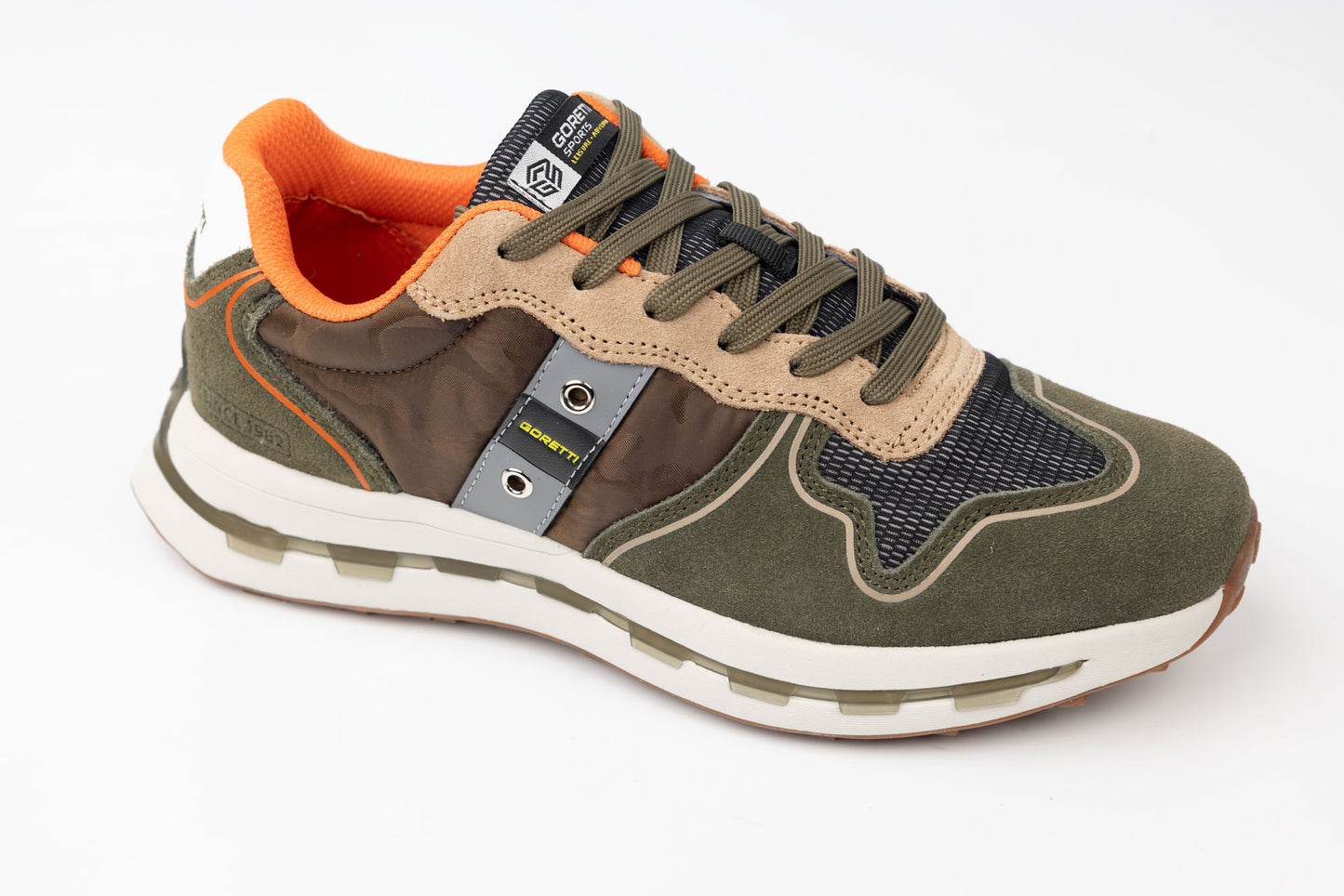 Adidasi barbati piele naturală GORETTI 30160 Kaki