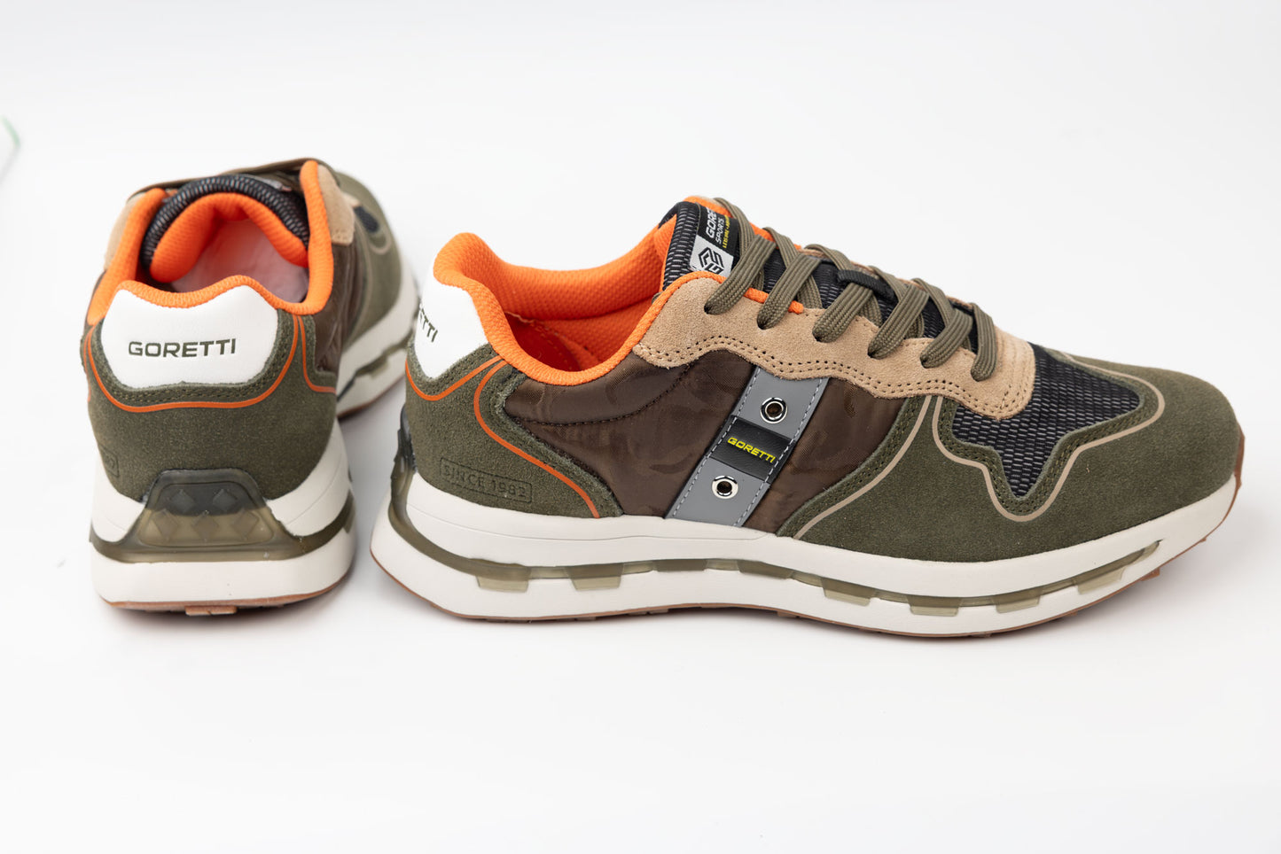 Adidasi barbati piele naturală GORETTI 30160 Kaki