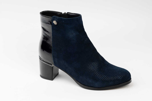 Ghete dama elegante piele naturala JOSE SIMON 35 Blue vel lac