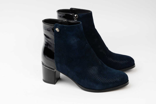 Ghete dama elegante piele naturala JOSE SIMON 35 Blue vel lac