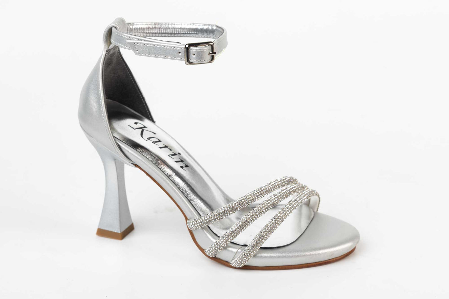 Women's eco-leather sandals KARIN 503 silver box