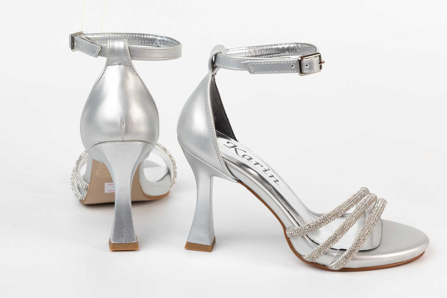 Women's eco-leather sandals KARIN 503 silver box