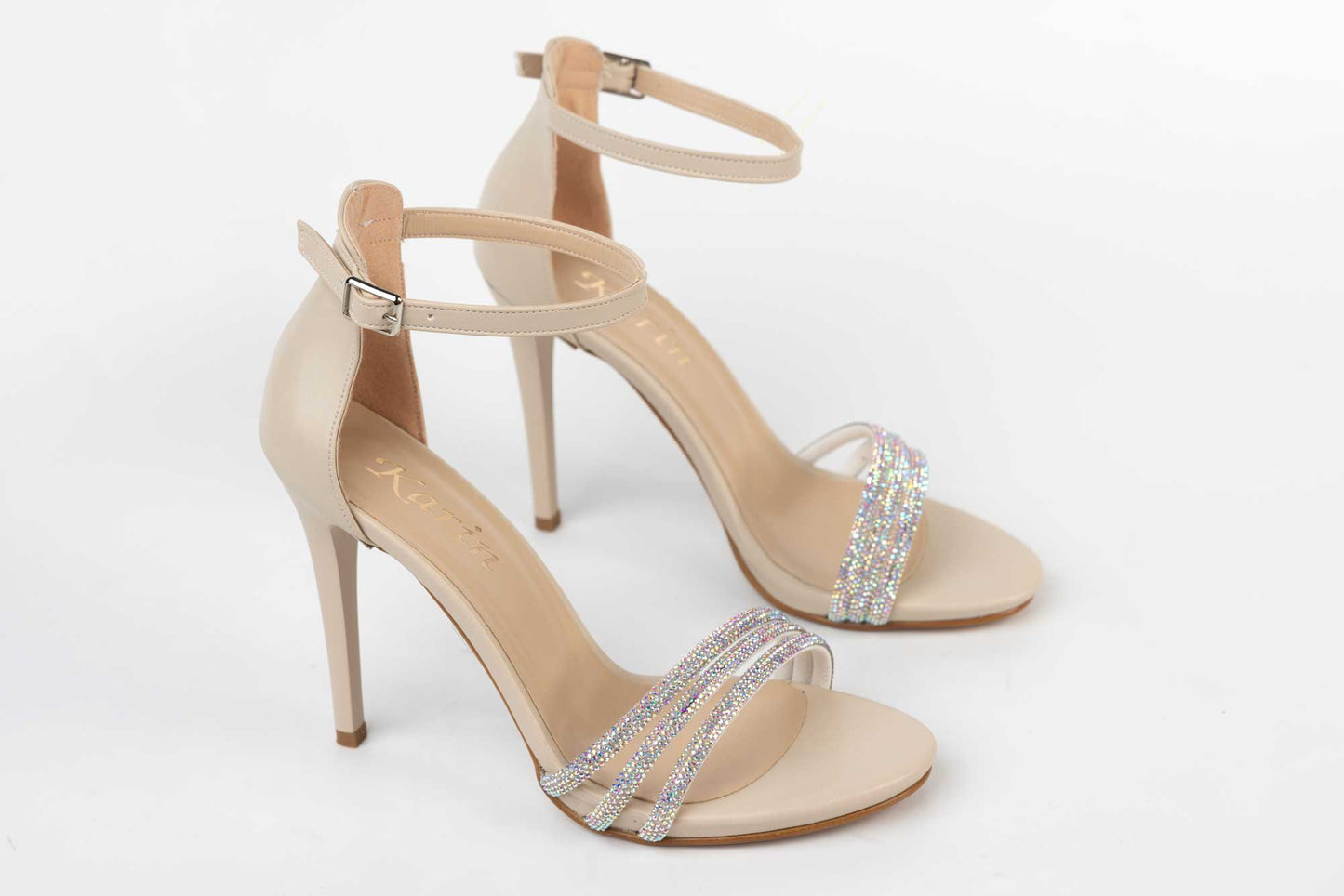 Women's eco-leather sandals KARIN 6700 cream