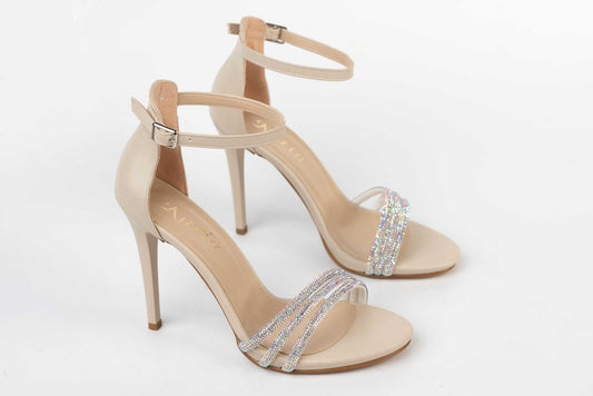 Sandale dama din piele eco KARIN 6700 crem