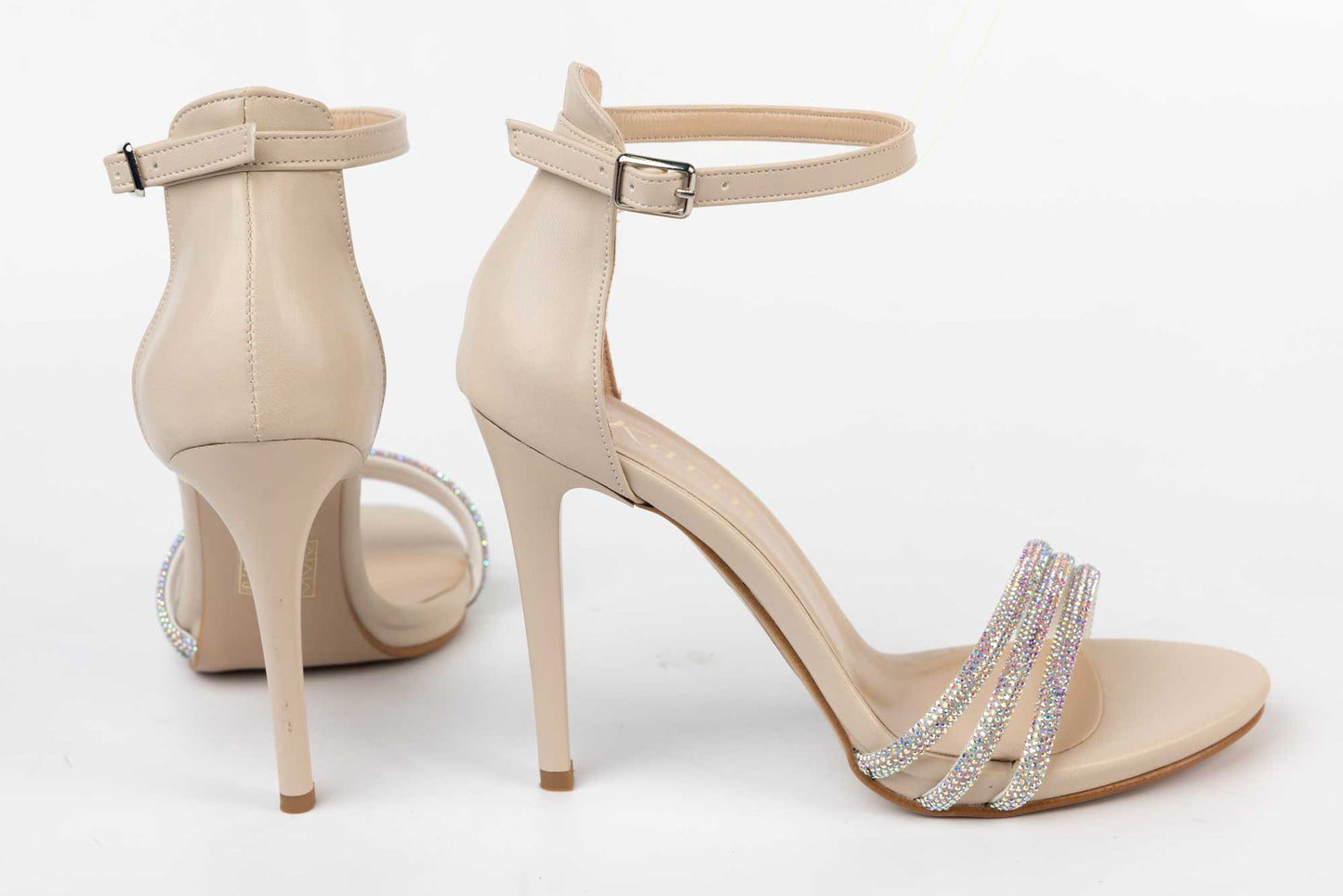 Women's eco-leather sandals KARIN 6700 cream