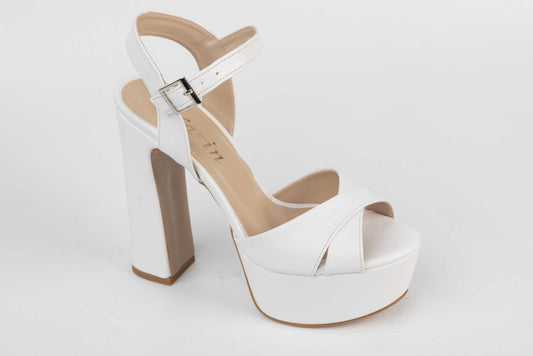 Sandale mireasă piele eco KARIN 7171 alb box
